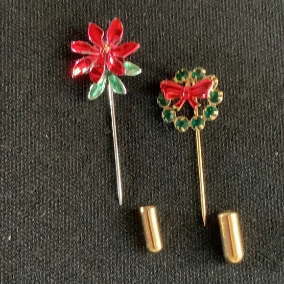 Christmas Holiday- set of 2 stick pins - Picture 3 of 6